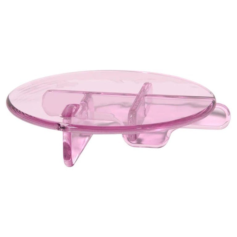 Plump Round Coffee Table In Pink, Translucent Polyurethane Resin, By Ian Cochran