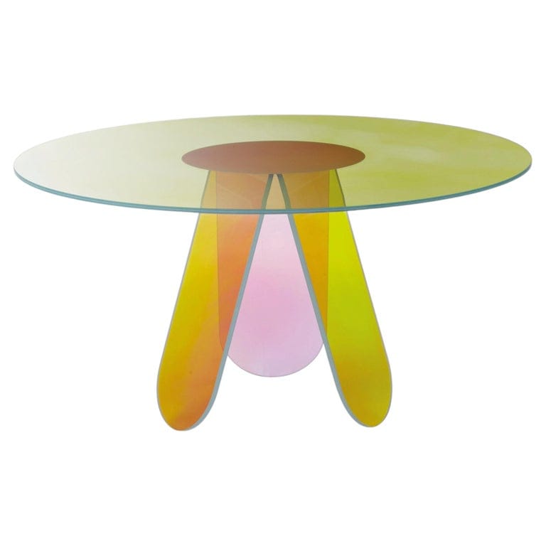 Glas Italia Shimmer Round Table Ø95cm (37.4 In) In Glass - Patricia Urquiola