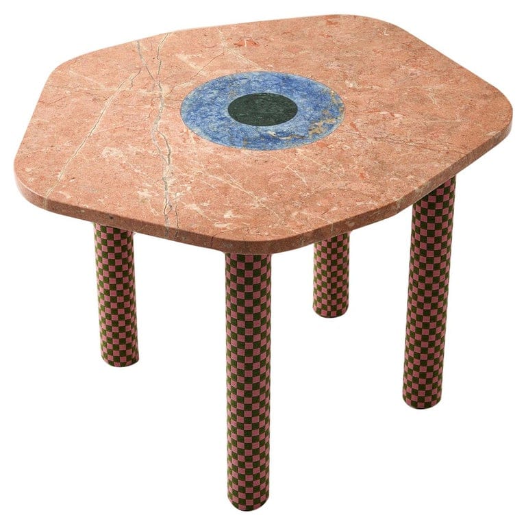Abide Marble Side Table In Pink