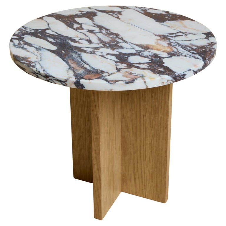 Calacatta Viola Marble Circular Coffee Table, Made In Italy