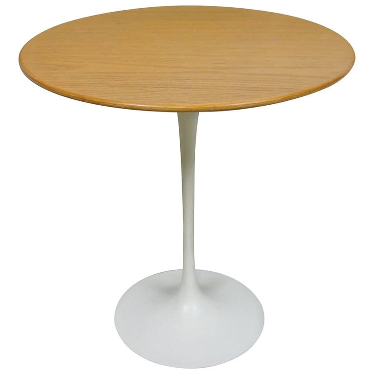 Saarinen For Knoll Mid-Century Modern Oak Tulip Pedestal Side Table