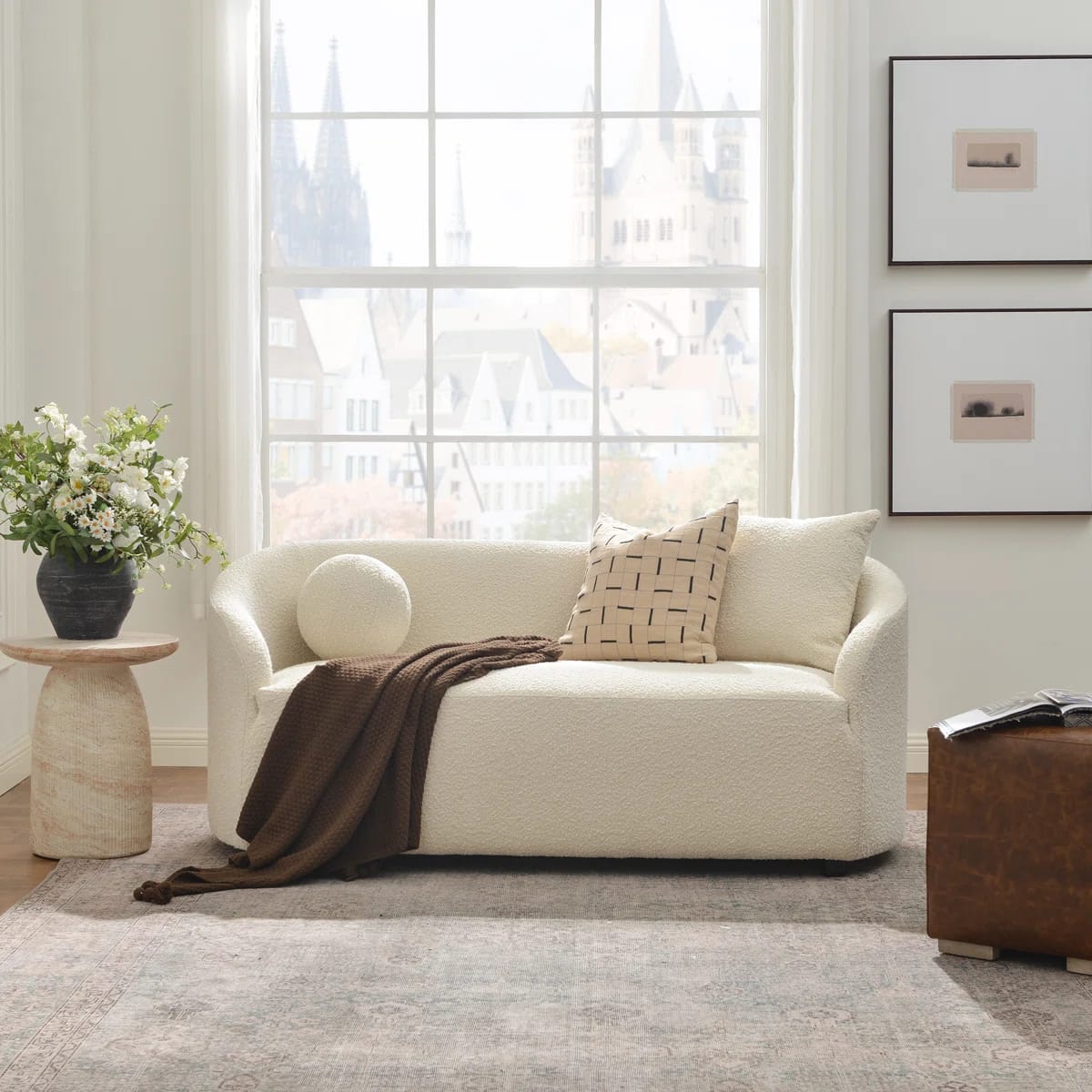 Deans 68" Boucle Upholstered Loveseat