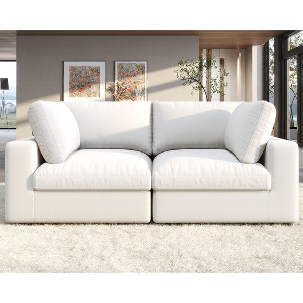 Modechai Sectional Sofa, 76 Inches Down Filled Sectional Sofa, Loveseat Comfy Couch