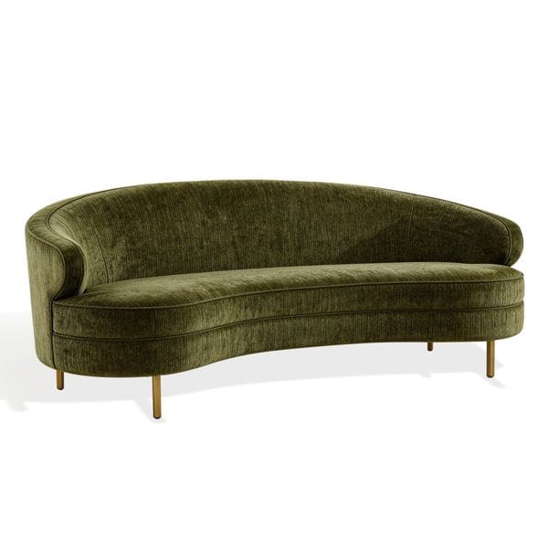 Jacqeuline 89.4" Velvet Recessed Arm Sofa