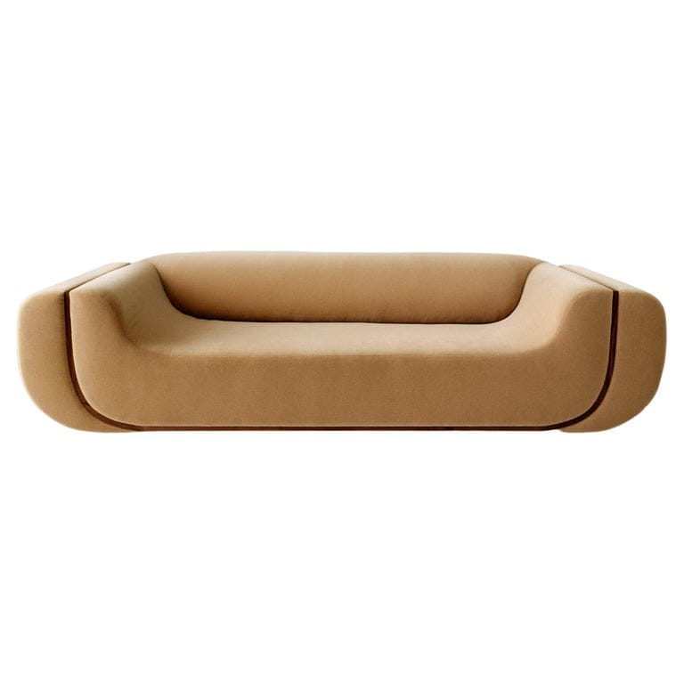 ESTUDIO PERSONA - Linea Sofa, COM upholstery with walnut detail