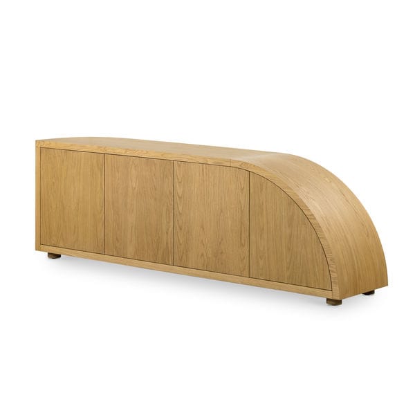 Faine Light Natural Oak Curved Media Console