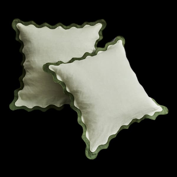 BED THREADS | Rosewater & Sage Scalloped European Pillowcases