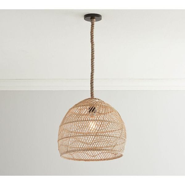 Flora Rattan Pendant (19"-23")