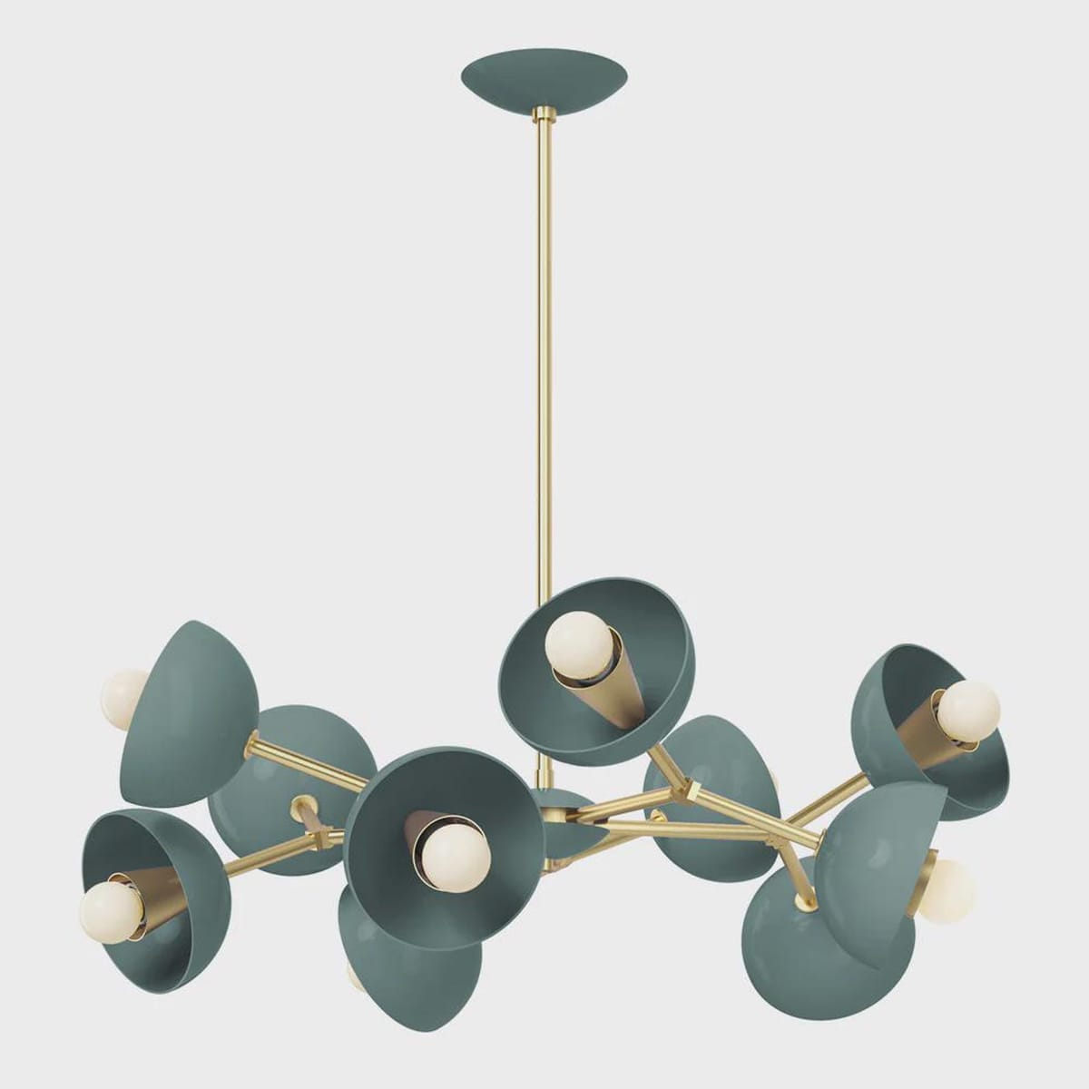 Color Alegria Chandelier 30" Mid Century Vintage Ceiling Chandelier Light Fixture Sputnik Chandelier Modern Brass