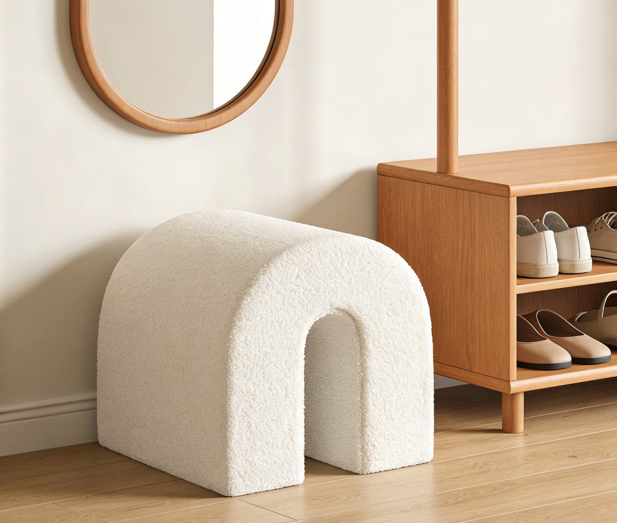 Wrought Studio N-Shaped Accent Upholstered Ottoman