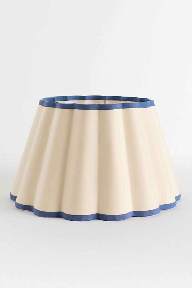 Scalloped Empire Fabric-Trimmed Lampshade