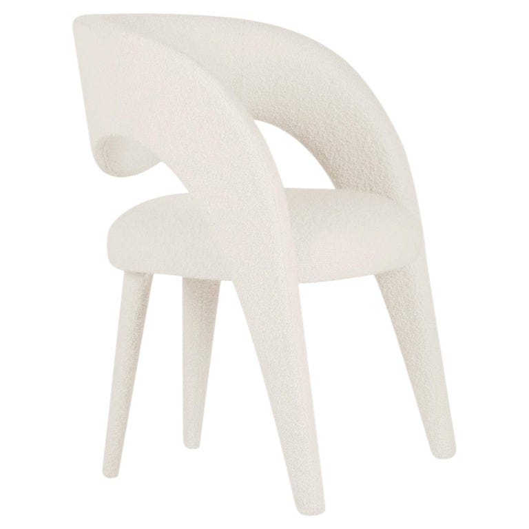 Modern Laurence Dining Chairs, Dedar Boucle, Handmade In Portugal By Greenapple