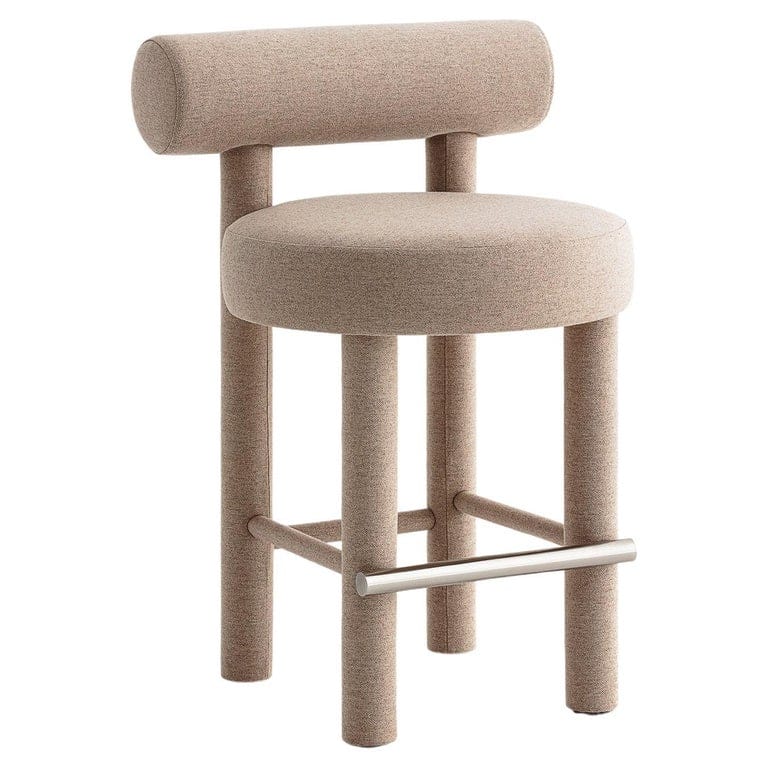 Contemporary Counter Chair Gropius Cs1 65 Cm By Noom, Upholstered, Wool, Beige