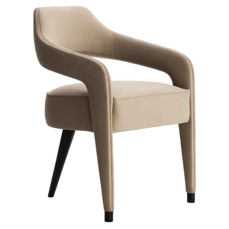Invicta Dining Chair, Solid Wood, One-Leg Design, Upholstered Fabric