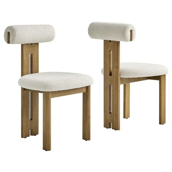Torian Boucle Fabric Dining Chair Set Of 2