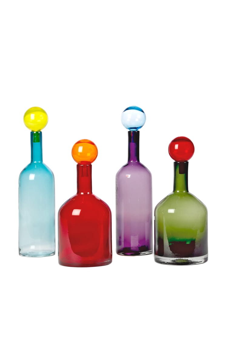 Set-Of-Four Bubbles & Bottles Glass Ornaments