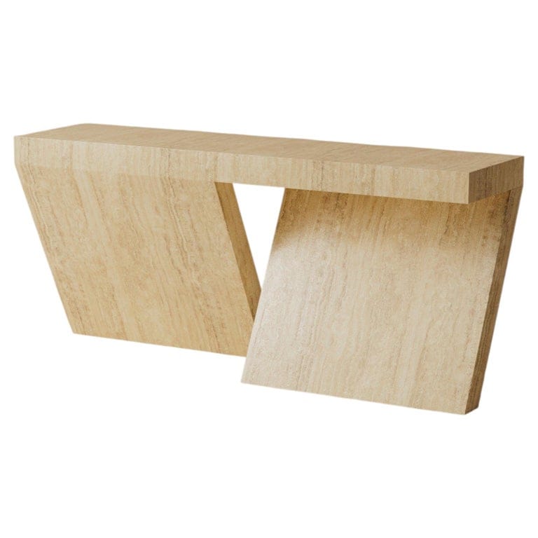 Harlow Travertine Stone Console Table By Lusano