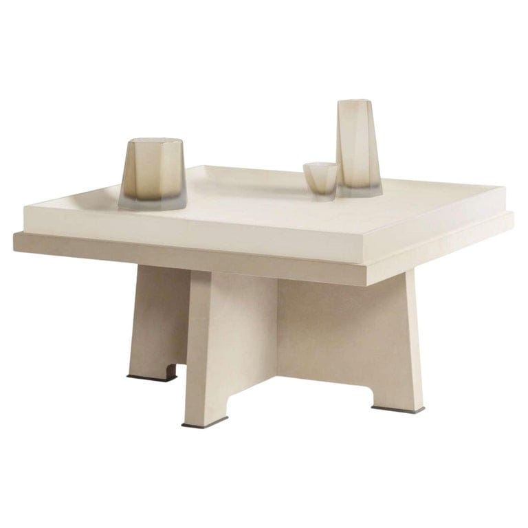 Attica Square Coffee Table In Leather By Stephane Parmentier X Giobagnara