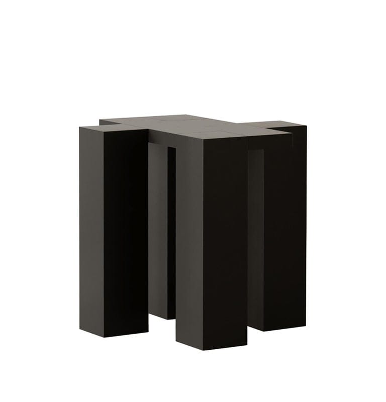 Leg Side Table By Hermhaus, Black Lacquered Oak, Mid-Century Modern