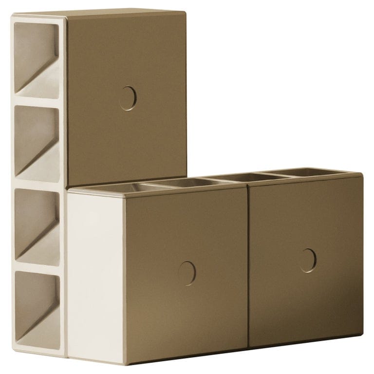 Mario Tsai, Aluminium Champagne Painted Tsai Table Lamp By Cassina