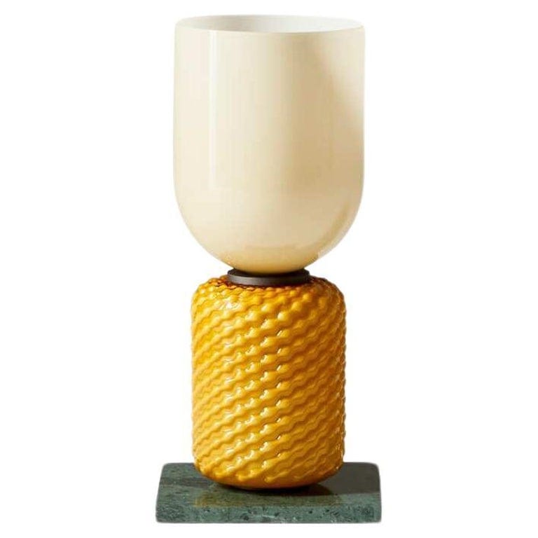 Cassina Ficupala Table Lamp: Marble Base & Blown Glass, Mid-Century