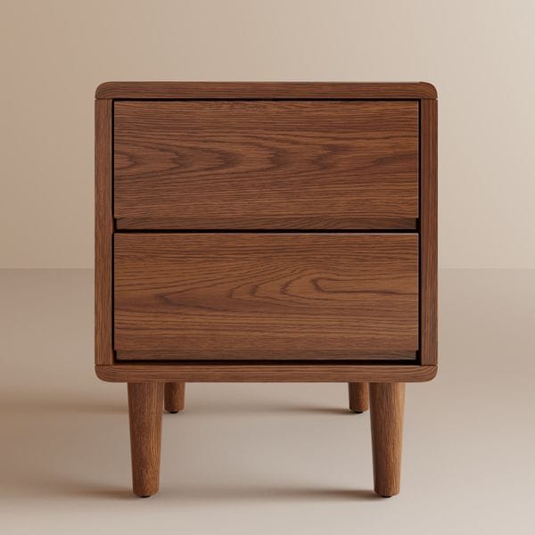 Solid Wood Mid-Century Modern Nightstand