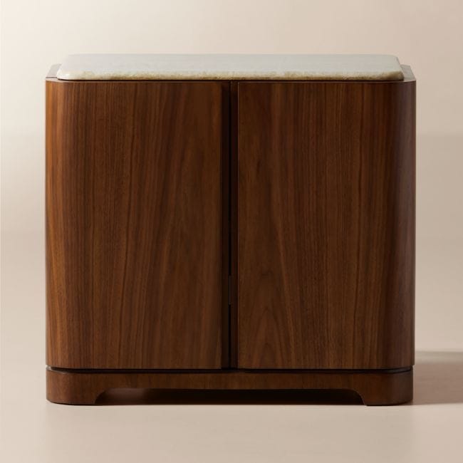 Rio 24" Onyx And Walnut Nightstand Set Of 2