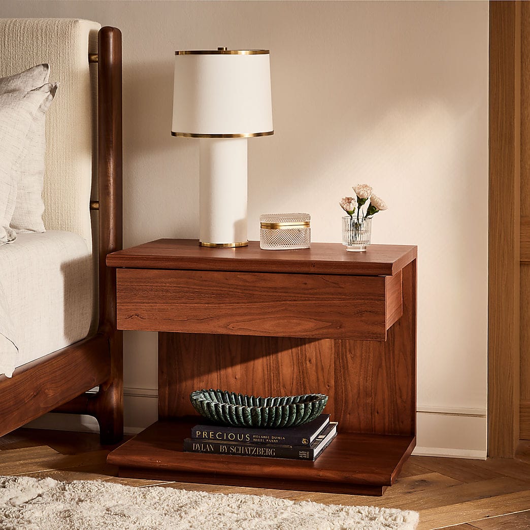 Tavola 28" Wood Nightstand With Drawer Set Of 2