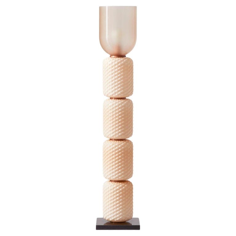 Cassina Ficupala Floor Lamp: Blown Glass & Marble, Mid-Century Modern