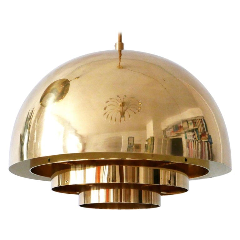 Brass Pendant Lamp Dome By Vereinigte Werkstätten München In 1960s, Germany