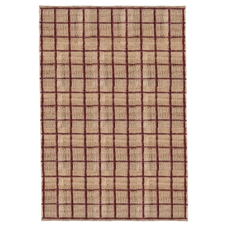Strata Jute Rug In Burgundy By Layered, Scandinavian Handmade Design