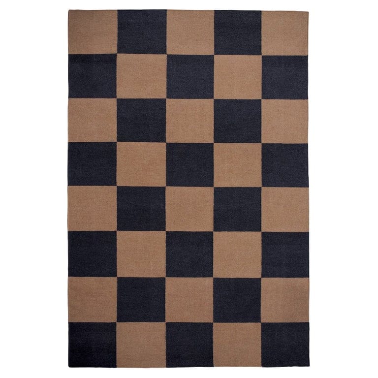 Square Tobacco Dhurrie/kilim Rug In Scandinavian Design