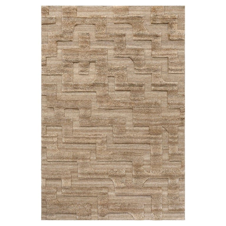 Boho, Brown, Handknotted Rug In Scandinavian Design