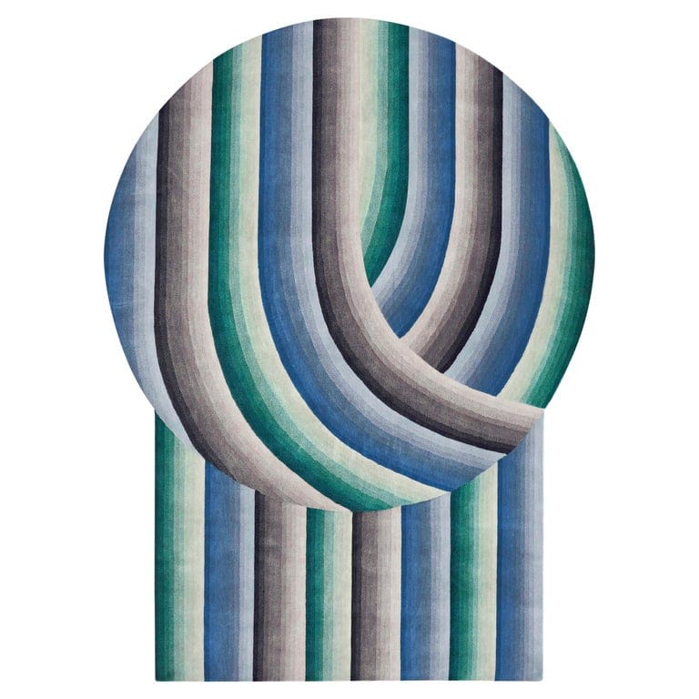 Blue Round Mirage Rug By Gandia Blasco