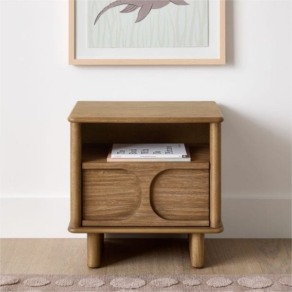 Wes Wood Nightstand with Drawer