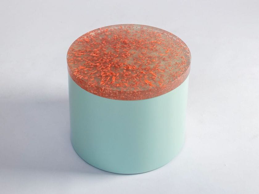 Bottone Round And Low Mdf Coffee Table With Recycled Polystyrene Top By Punto Zero
