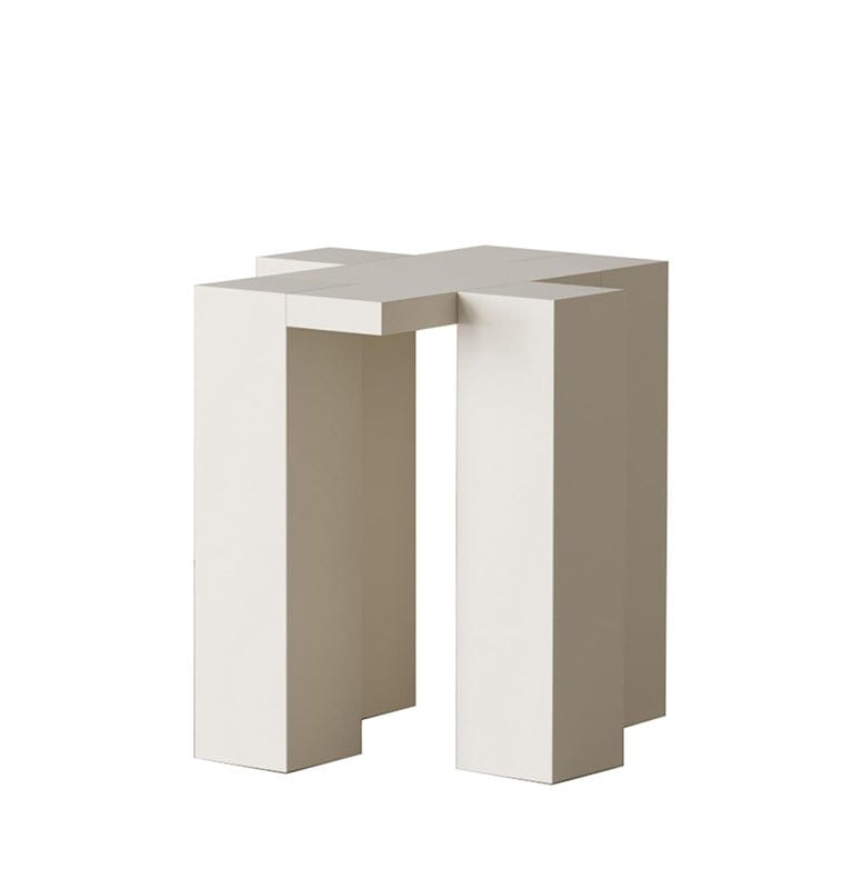 Off-White Lacquered Leg Side Table By Hermhaus, Mid-Century Modern