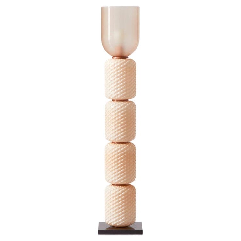 Ficapula Floor Lamp With Glass And Marble Base By Cassina