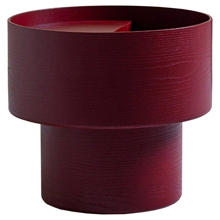 Vinnie Burgundy Side Table By Alessandro Stabile