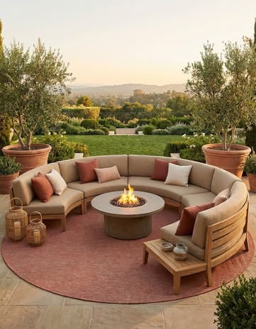 13' X 13' Easy-Clean Solid Indooroutdoor Round Rug