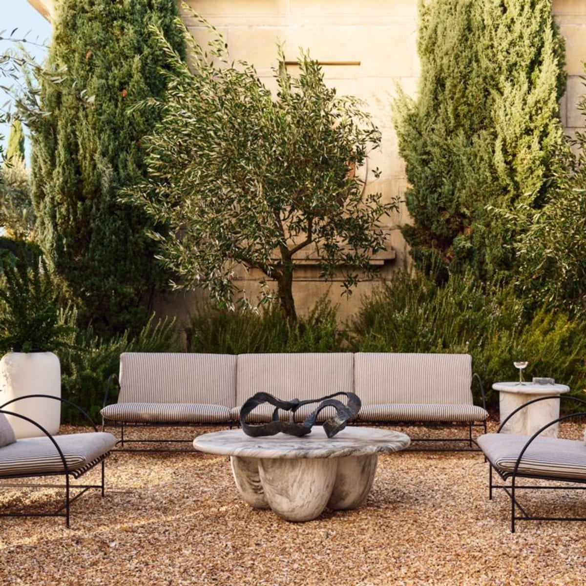 CB2 - Cova Round Marbled Resin Indoor/Outdoor Coffee Table