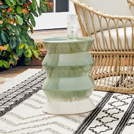 Cami Indoor/outdoor Ceramic Round Side Table (13")