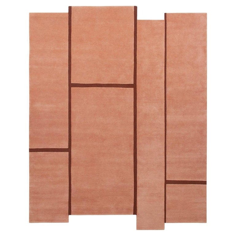 Campiture Rose And Brown Carpet By Elisa Ossino