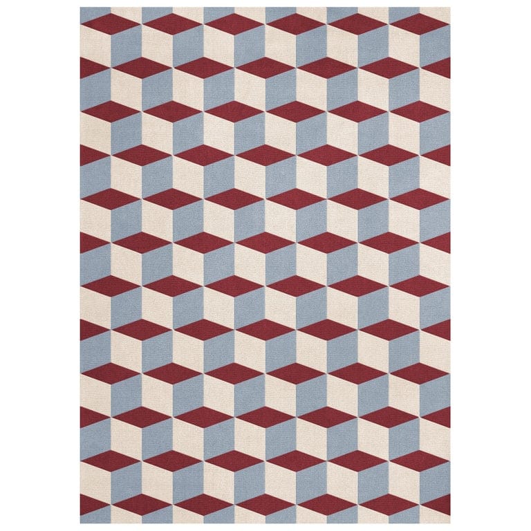 Illusion Wool Rug In Mulberry Sky By Layered, Hand-Tufted Modern Design