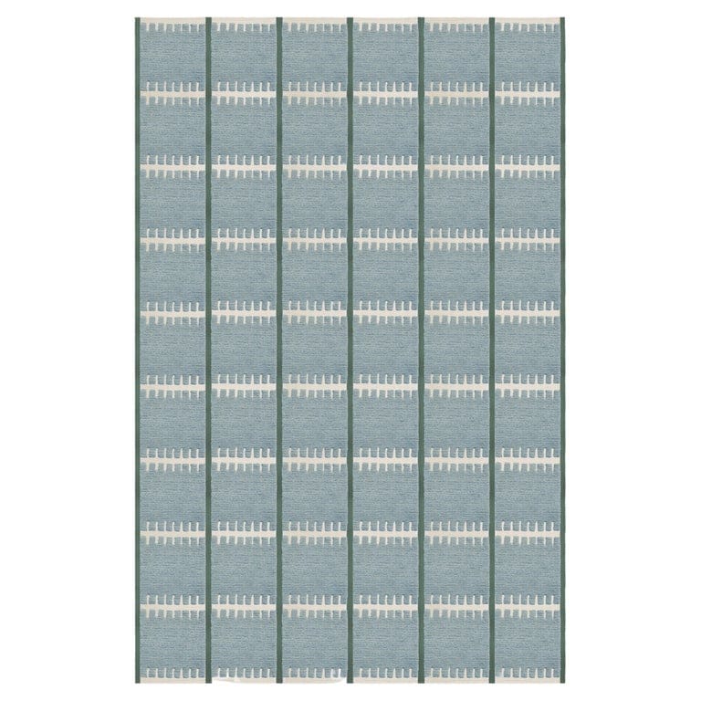 Lilly Handcrafted Wool Rug In Blue By Layered, Scandinavian Design