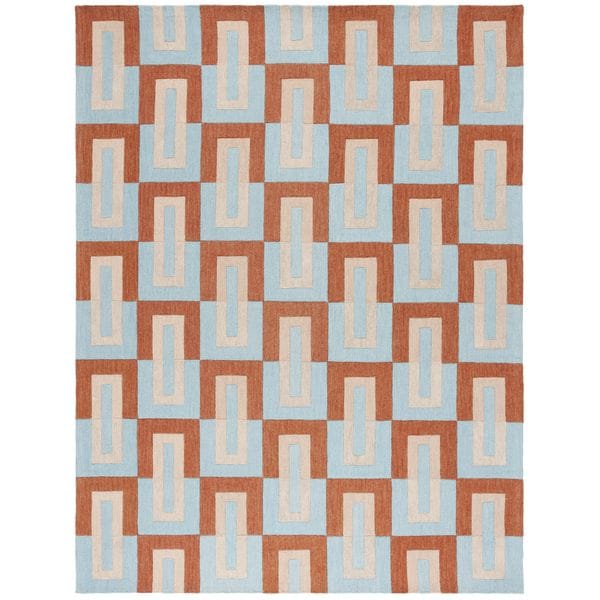 Nickonovitz Hand Tufted Wool/Cotton Geometric Rug in Light Blue/Rust
By
Latitude Run®