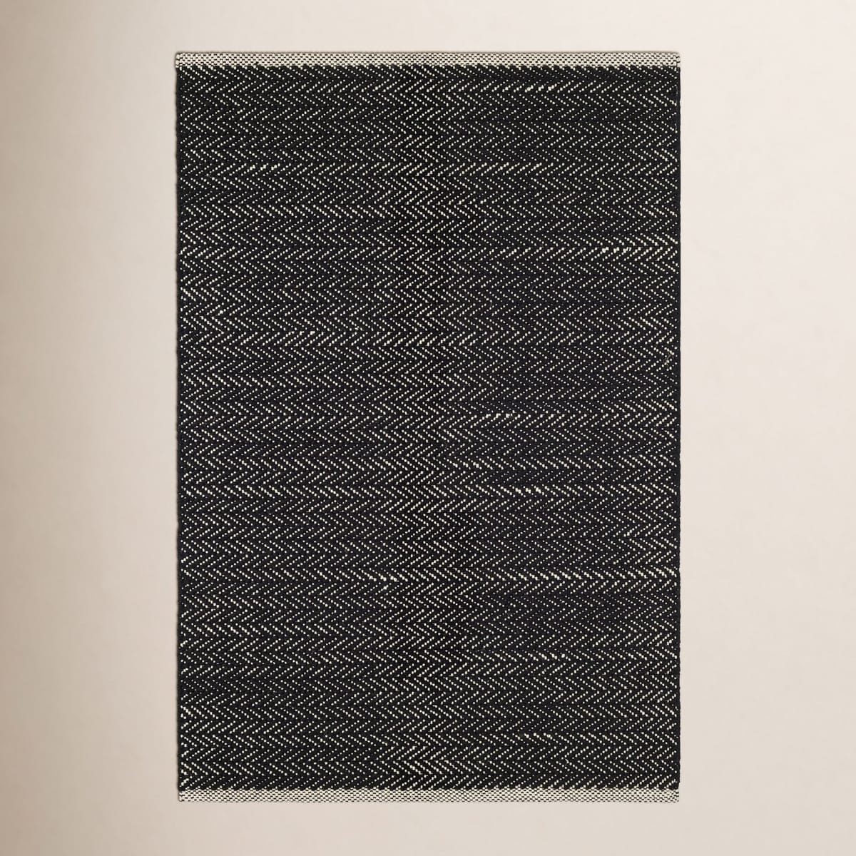 Dash And Albert Rugs Herringbone Black Handwoven Cotton Rug & Reviews