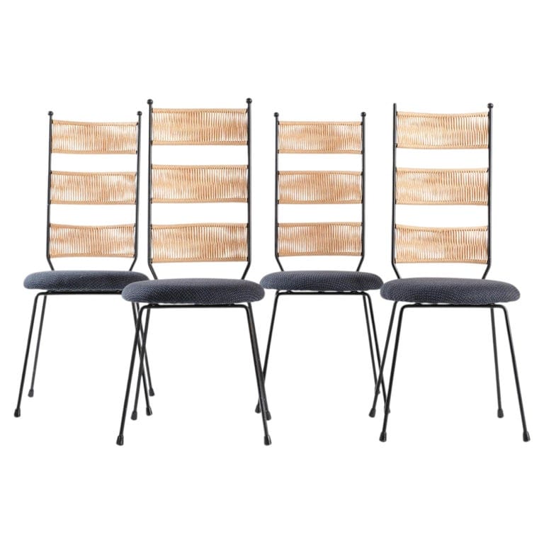 Vintage High-Back Dining Chairs By Arthur Umanoff, 1960s Usa